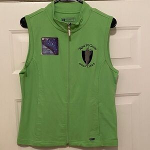 Bermuda Sands, light weight, full zip vest, lime green. NWT.
